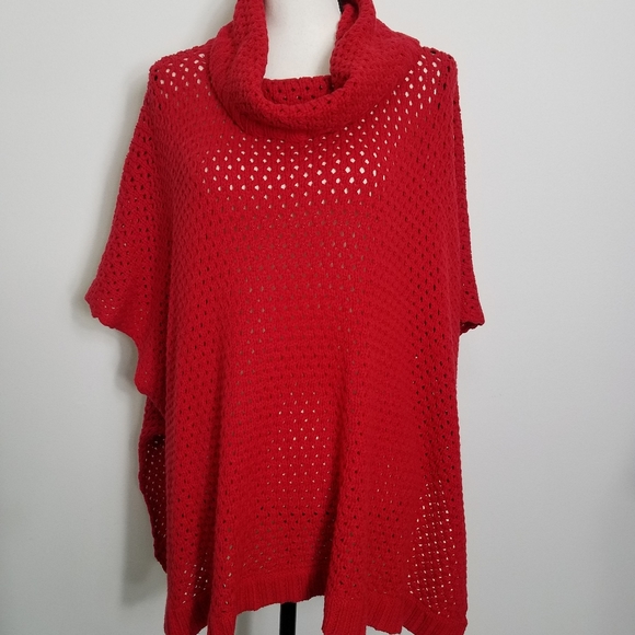 red open Knit cowl neck top sweater Crown & Ivy - Picture 15 of 15